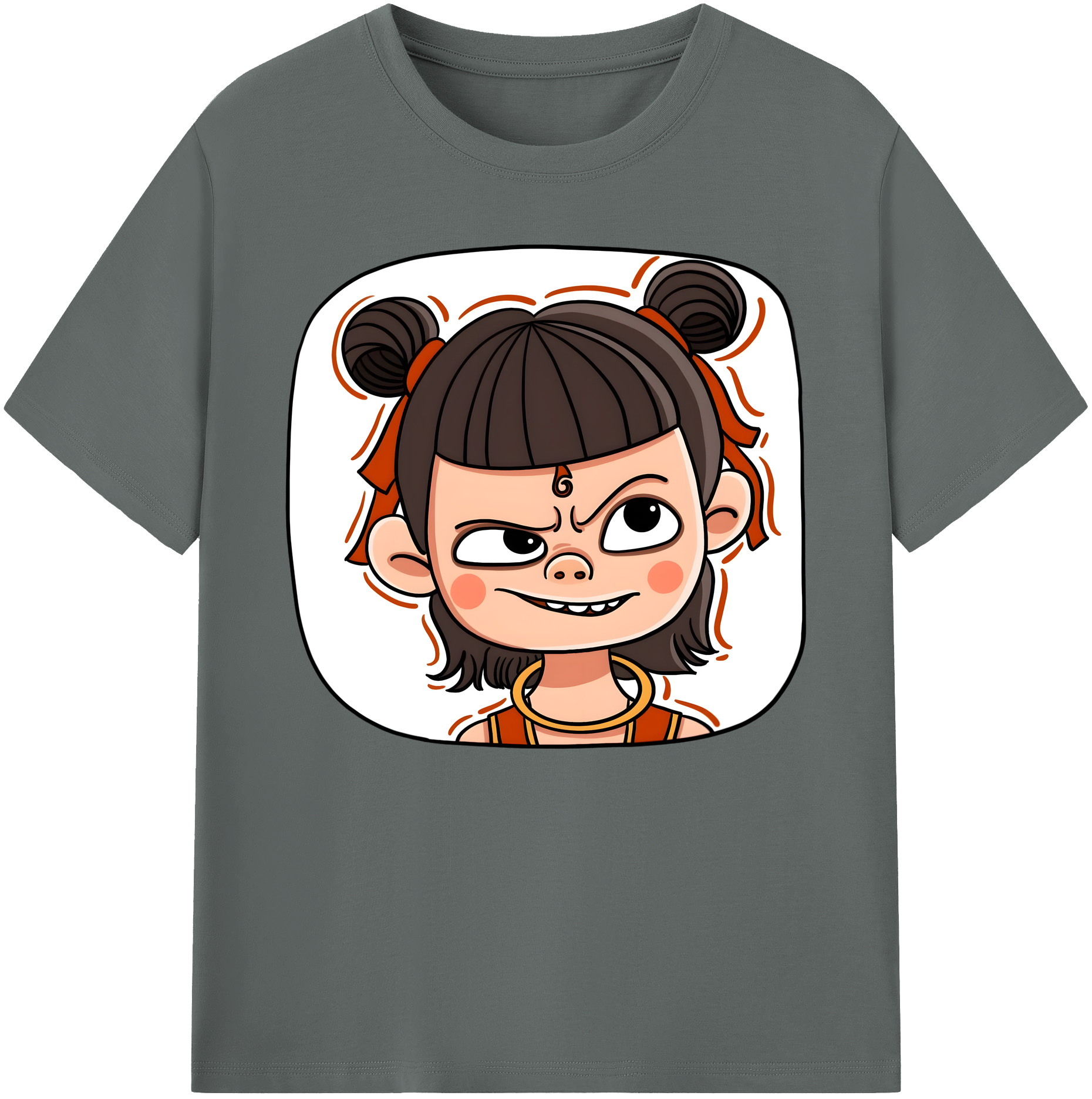 （画像用） Ne Zha 2 ナタ 魔童の大暴れ 綿100％ メンズ半袖Tシャツ｜肌触りやわらか＆通気性